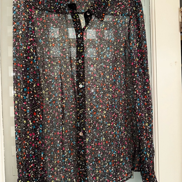 Diane Von Furstenberg Black Casual Button Down Shirt - Picture 1 of 5